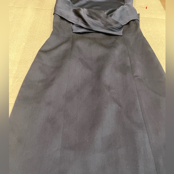 [6] Elie Tahari Dress Silk Blue Sleeveless Scoop Neck Pleat Bodice Sheath - Picture 2 of 10